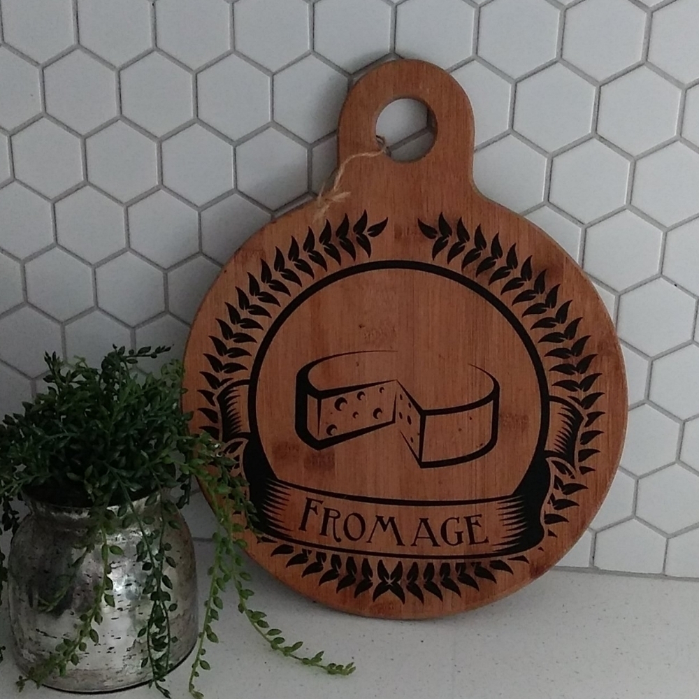Round Wooden Cheese Board‎ Fromage large farm house